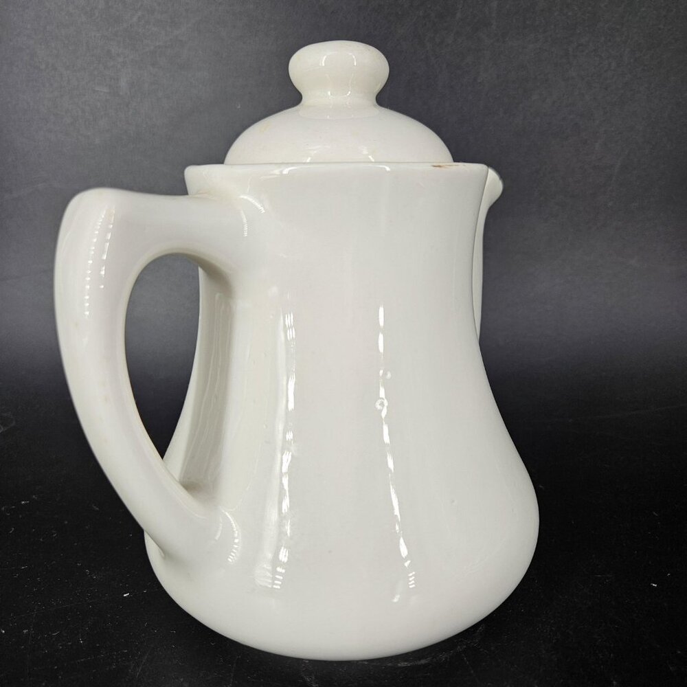 Vintage Scammell's Lamberton China White Teapot Pitcher White Red Hotelware - Picture 4 of 14